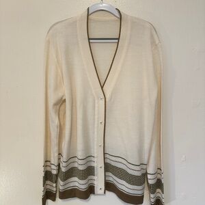 Elegant Cream and Brown Women's Sweater